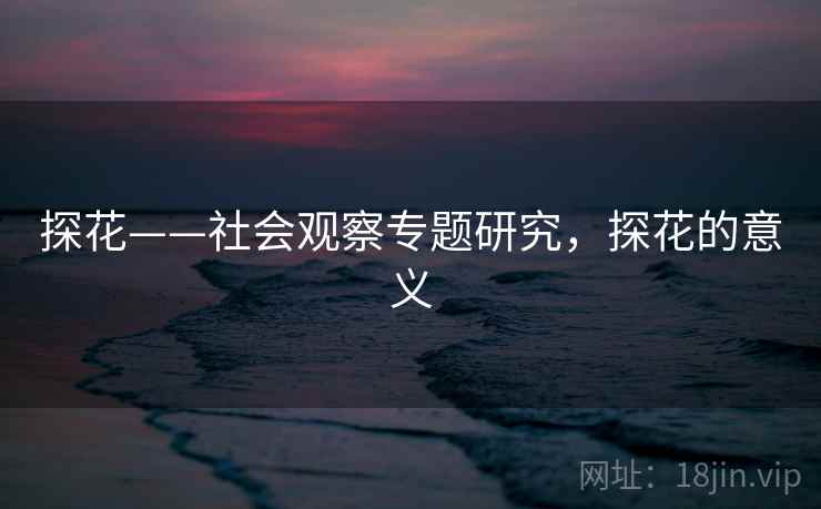 探花——社会观察专题研究,探花的意义 第2张 探花——社会观察专题研究,探花的意义 第2张