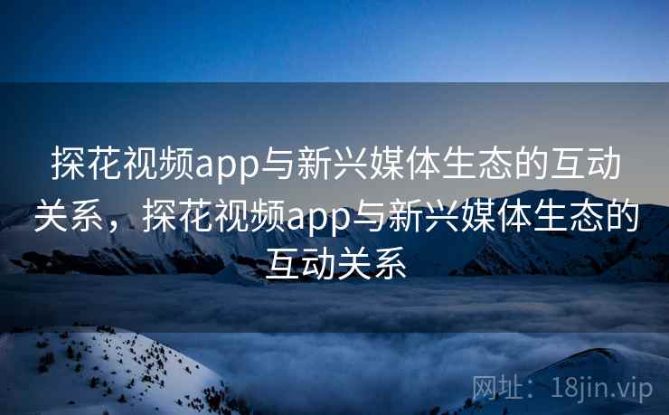 探花视频app与新兴媒体生态的互动关系,探花视频app与新兴媒体生态的互动关系 第2张 探花视频app与新兴媒体生态的互动关系,探花视频app与新兴媒体生态的互动关系 第2张